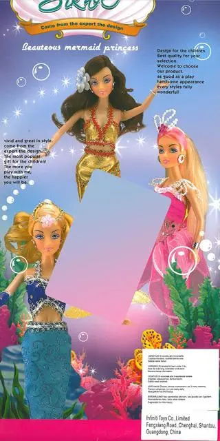 Photo de l’avis officiel: Sikaly Beauteous Mermaid Princess Ensemble de poupées en plastique — risque: Risque chimique