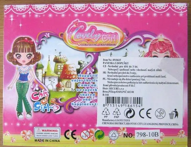 Foto uit de officiële melding: LIANYI TOYS Lovely Girl, Everlasting Friendship Plastic pop met accessoires — risico: Chemische risico's