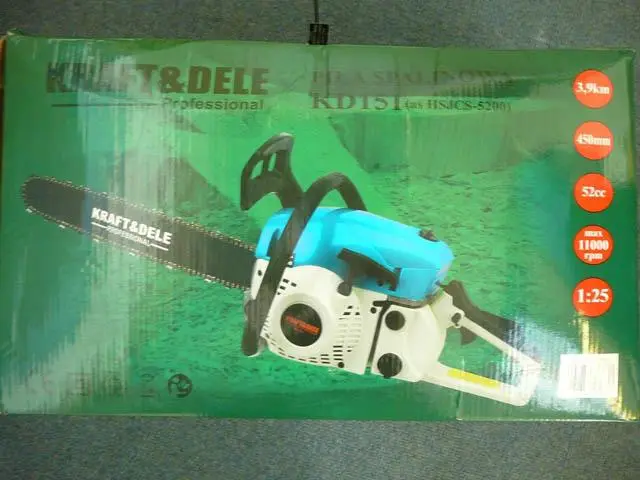 Photo de l’avis officiel: Kraft &amp; Dele Professional Chainsaw - Gas Chain Saw Tronçonneuse — risque: Coupures & Blessures