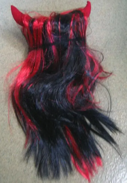 Photo de l’avis officiel: Wig „Devil” Perruque de robe de fantaisie — risque: Brûlures