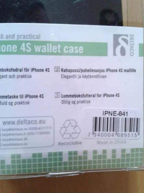 Foto dell’avviso ufficiale: Deltaco Custodia portamonete per smartphone — rischio: Ambiente