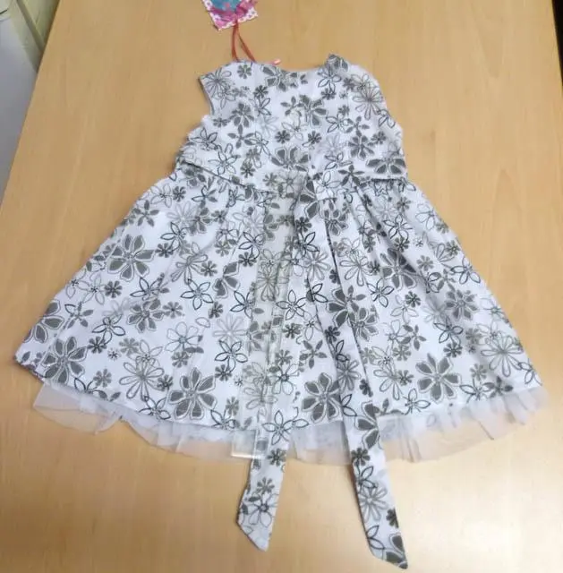 Photo de l’avis officiel: Sugar Pink Grey Floral Dress Robe de fille — risque: Blessures