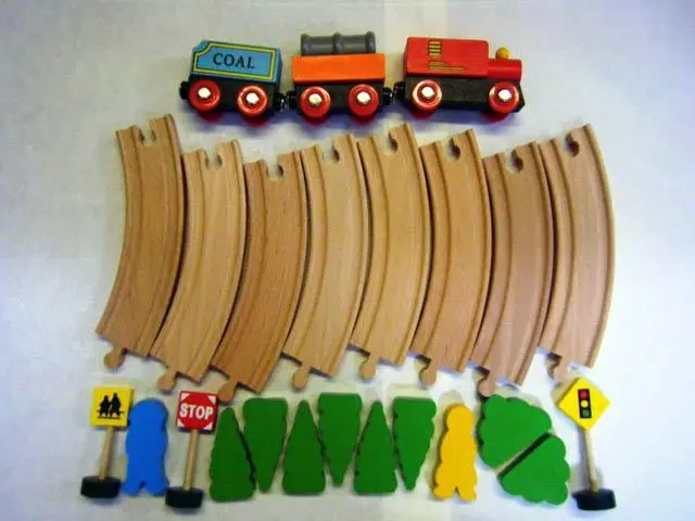 Photo from the official notice: Buy Direct 4U Children's 24 Piece Wooden Train Set toy train set — choking risk