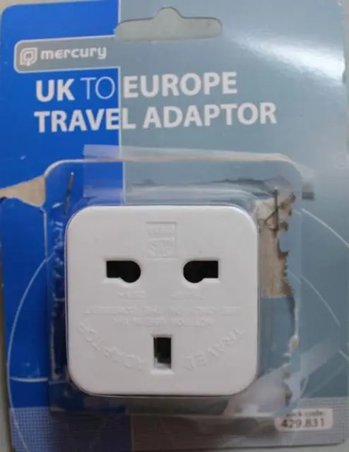 Photo de l’avis officiel: Mercury UK to Europe Travel Adaptor Adaptateur de prise de voyage — risque: Choc électrique
