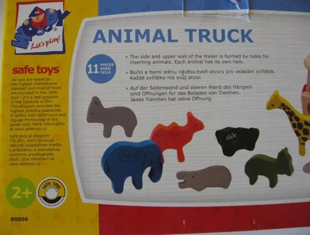 Photo from the official notice: Woody Animal Truck wooden pull along toy — choking risk