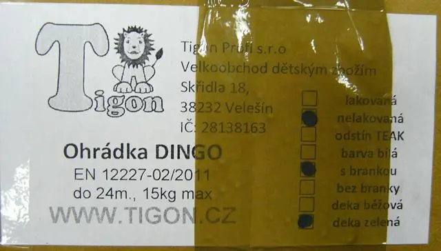 Foto aus der offiziellen Meldung: Tigon Dingo Laufstall für Babys mit Tor — Risiko: Einklemmen