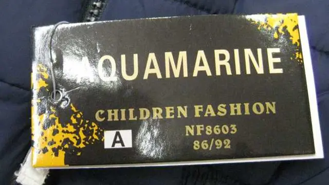 Photo from the official notice: Aquamarine children's sleeveless jacket — strangulation risk