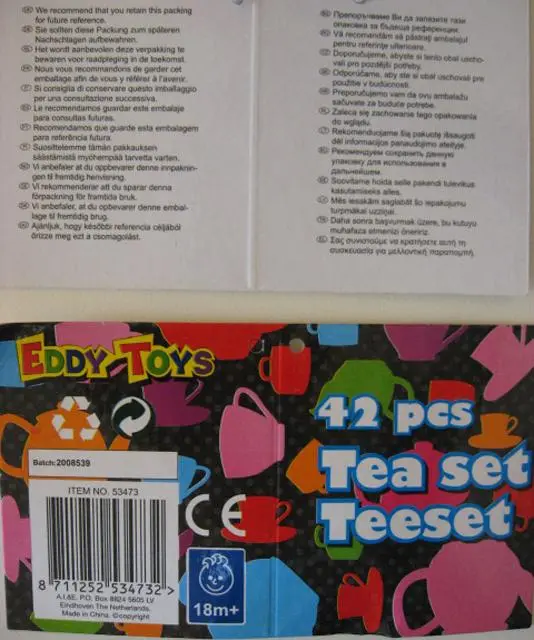 Photo de l’avis officiel: Eddy Toys Tea set Teeset Set de thé à jouet — risque: Étouffement