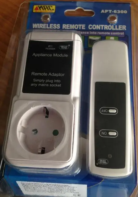 Foto aus der offiziellen Meldung: TELE HARC (Home Automation Remote Control) - Wireless remote controller Ferngesteuerte Buchse — Risiko: Elektrischer Schlag