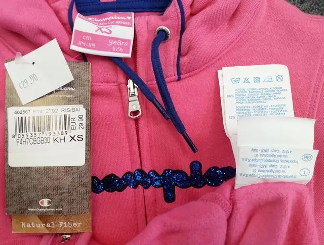 Foto aus der offiziellen Meldung: Champion Kinder-Sweatshirt — Risiko: Strangulierung (A12/1719/14)