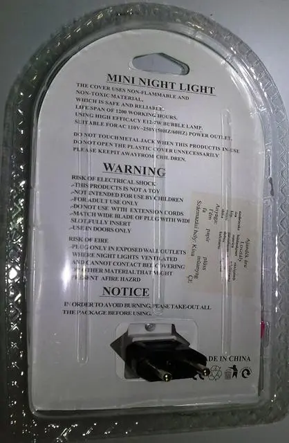 Foto do aviso oficial: HUAYU Moon Lamp Luz noturna — risco: Choque elétrico