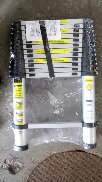 Foto do aviso oficial: Aluminium Telescopic Ladder Escada telescópica — risco: Ferimentos