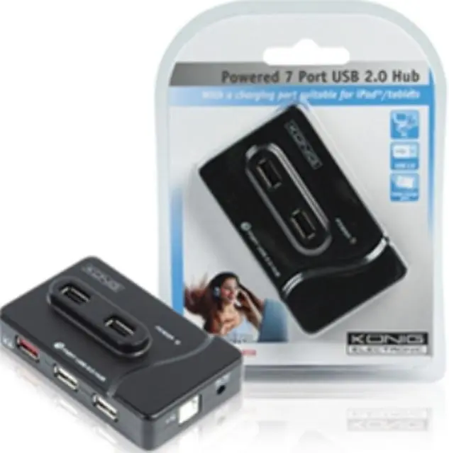 Foto aus der offiziellen Meldung: König High Performance USB Hub Stromversorgung mit USB-Anschlüssen — Risiko: Feuer