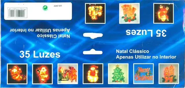 Foto do aviso oficial: Natal Classico - 35 Luzes Corrente de iluminação — risco: Choque elétrico & Incêndio
