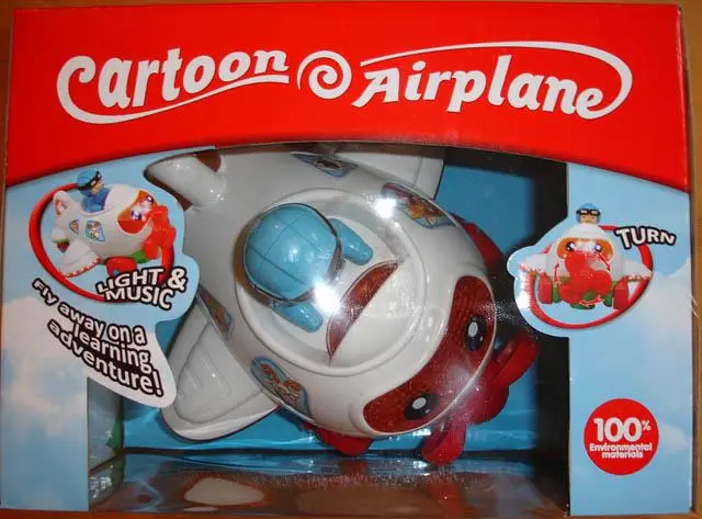 Foto dell’avviso ufficiale: Cartoon Airplane - Aviator Giocattolo a batteria — aereo — rischio: Ostruzione delle vie aeree