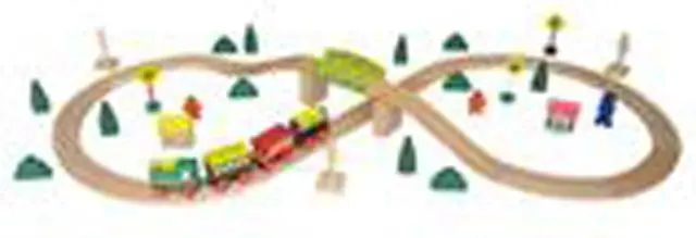 Foto do aviso oficial: Buydirect4u Children's 48 PC Wooden Train Set Conjunto de comboio de madeira — risco: Engasgamento