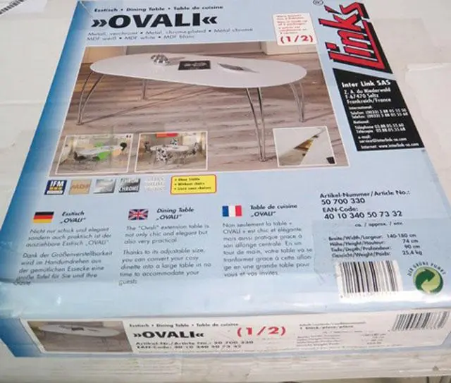 Photo de l’avis officiel: Link's Ovali Table à manger — risque: Blessures