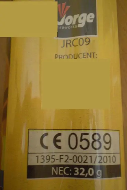 Photo de l’avis officiel: JORGE CHIMERA Feux d’artifice — risque: Brûlures & Blessures