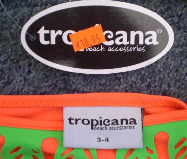 Photo from the official notice: Tropicana Beach Accessories girls' bikini — injuries & strangulation risk