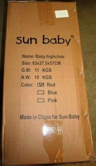 Photo de l’avis officiel: Sun Baby Baby Highchair Chaise haute — risque: Étouffement & Blessures