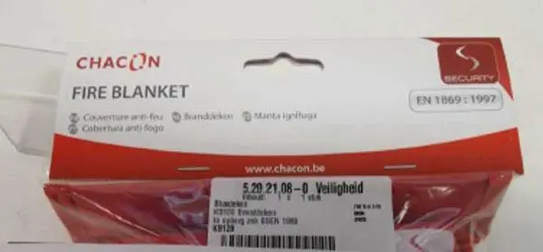 Foto aus der offiziellen Meldung: Chacon Blusdeken Feuerdecke — Risiko: Feuer