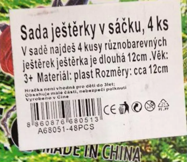 Foto dell’avviso ufficiale: Insect Giocattoli di plastica — rischio: Rischio chimico