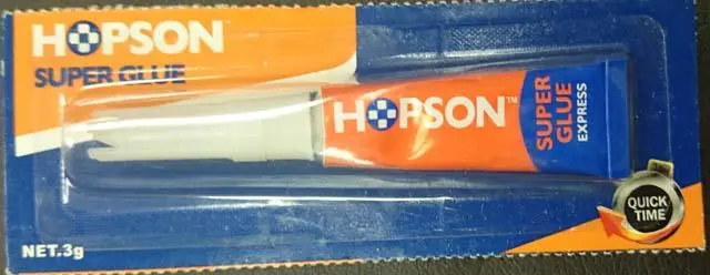 Photo de l’avis officiel: Hopson Super glue express Colle — risque: Risque chimique
