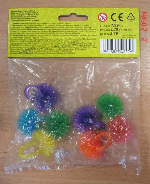 Foto dell’avviso ufficiale: KIDS PARTY Set of soft rings Set di anello morbido — rischio: Rischio chimico