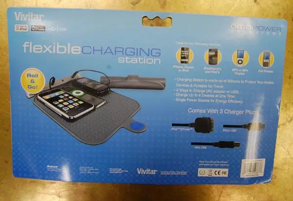 Foto aus der offiziellen Meldung: Vivitar Flexible Charging Station USB Ladematte — Risiko: Elektrischer Schlag