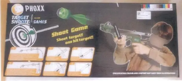 Photo de l’avis officiel: Phoxx Target Shooter Games Jeu de tir de jouets — risque: Étouffement