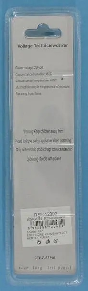 Photo from the official notice: SHEN TONG TEST PENCIL / Voltage Test Screwdriver voltage tester — electric shock risk