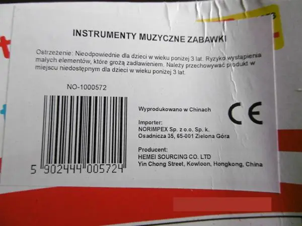 Foto aus der offiziellen Meldung: Music Set Musikinstrumente — Risiko: Ersticken & Schnittwunden
