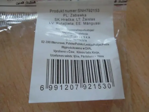Foto do aviso oficial: TOYS / Zabawka Chocalho de plástico — risco: Engasgamento
