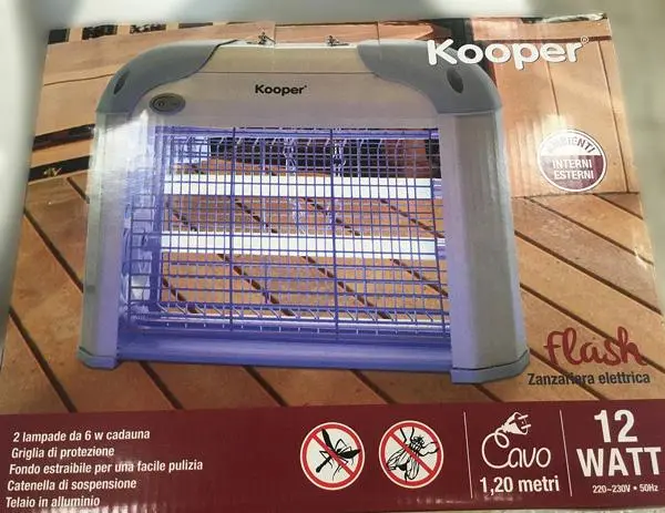 Photo de l’avis officiel: Kooper Zanzariera elettrica Tueur d’insectes — risque: Choc électrique