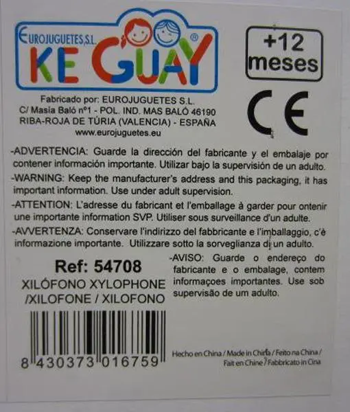 Foto do aviso oficial: KeGuay "Music" Xilofone de brinquedo — risco: Engasgamento