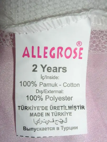 Photo de l’avis officiel: Allegrose Ensemble de vêtements pour filles — risque: Étouffement & Blessures