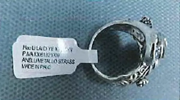 Foto dell’avviso ufficiale: Anello — rischio: Rischio chimico (A12/1849/18)