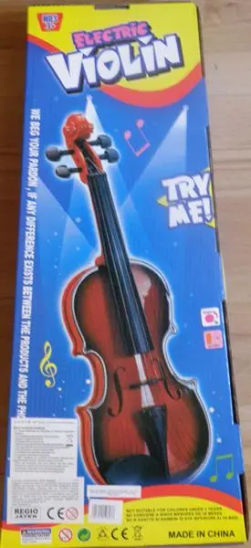 Foto do aviso oficial: Regio Játék Electric violin Brinquedo musical — risco: Lesões auditivas
