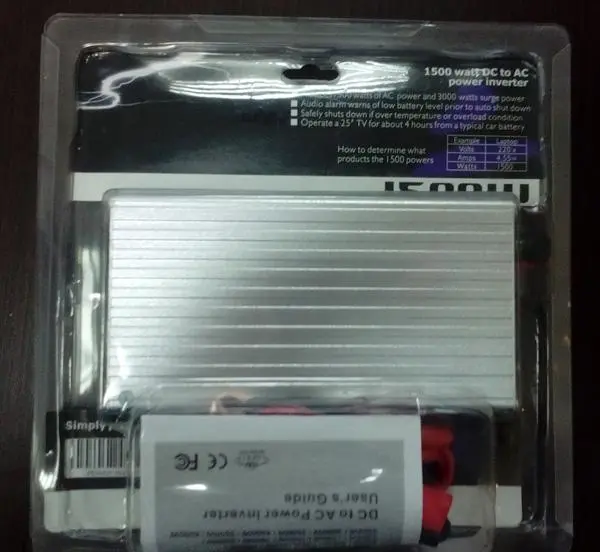 Photo de l’avis officiel: 1500W DC to AC power inverter Onduleur de puissance de voiture — risque: Choc électrique