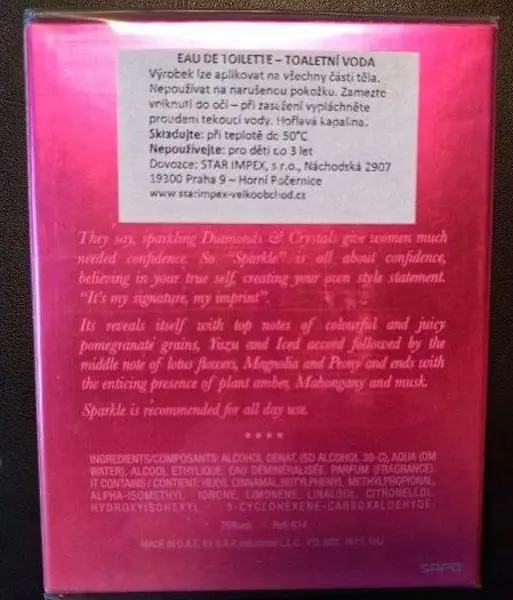 Photo de l’avis officiel: Alta Moda SPARKLE Parfum — risque: Risque chimique