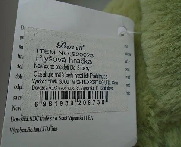 Foto do aviso oficial: Best All Brinquedo macio — risco: Engasgamento