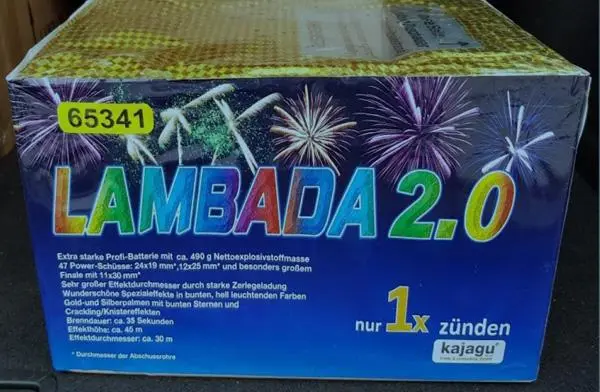 Photo de l’avis officiel: Kajagu Lambada 2.0 Feux d’artifice — risque: Incendie