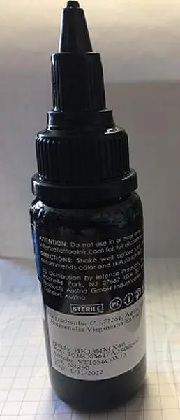 Foto dell’avviso ufficiale: Intenze Grey Wash Dark Inchiostro del tatuaggio — rischio: Rischio chimico (A12/0007/19)