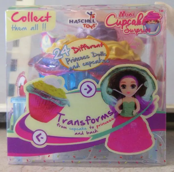 Photo from the official notice: EMCO Haschel Toys Mini Cupcake Surprise plastic doll inside cupcake — chemical risk