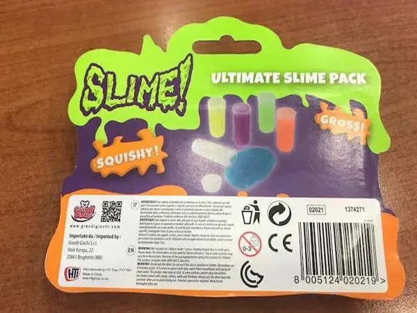 Photo de l’avis officiel: HTI Slime Squishy Jouet slime — risque: Risque chimique
