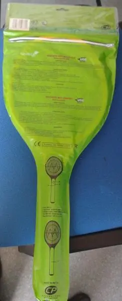 Foto uit de officiële melding: Green up Mosquito swatter with rechargeable USB Insectenmoordenaar — risico: Elektrische schok