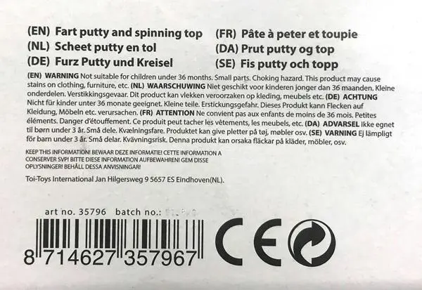 Foto aus der offiziellen Meldung: TOI-TOYS KNOCKHEAD! PUTTY &amp; SPINNING TOP Spinning Top mit Schleim — Risiko: Chemikalie