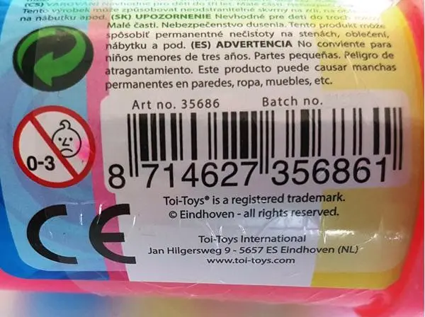 Photo de l’avis officiel: TOI-TOYS NOISE PUTTY Jouet slime — risque: Risque chimique