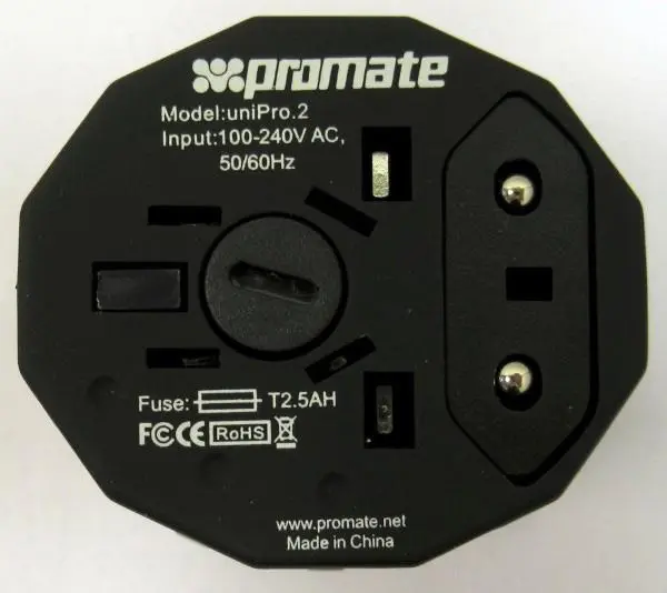 Foto dell’avviso ufficiale: Promate Universal Travel Adapter with USB Charging Port Adattatore per spina da viaggio — rischio: Scossa elettrica