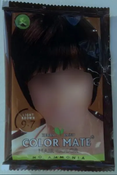 Foto uit de officiële melding: Color Mate Hair Color Haarkleuring — risico: Chemische risico's